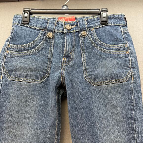 Levi Strauss Signature Jeans Women's 8 Blue Carpi Patch Pockets Y2K Preppy EUC - Picture 2 of 11